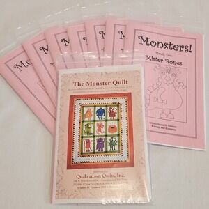 Susan H Garman Monsters Quilt Pattern BOM 2001 Complete 9 blocks, Sashing Border